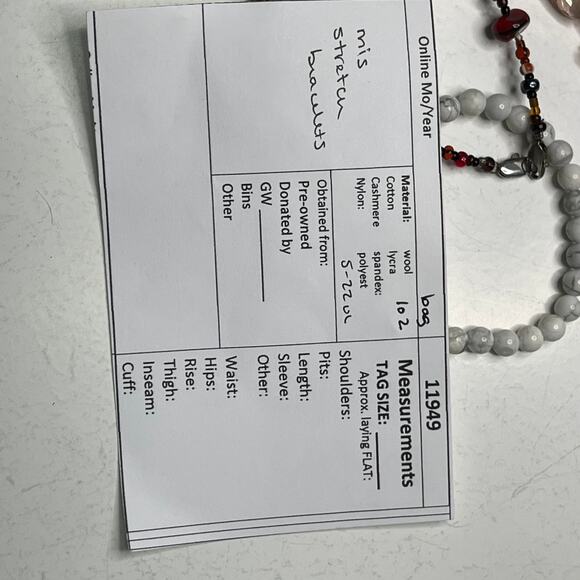 Set of beaded bracelets stretch easy on and off white green blue peachy pink - Picture 16 of 16